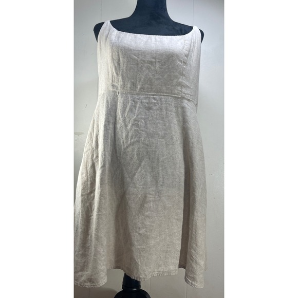 Old Navy Linen Blend Beige Cami Mini Dress Sleeveless Summer Casual Large - Picture 1 of 9
